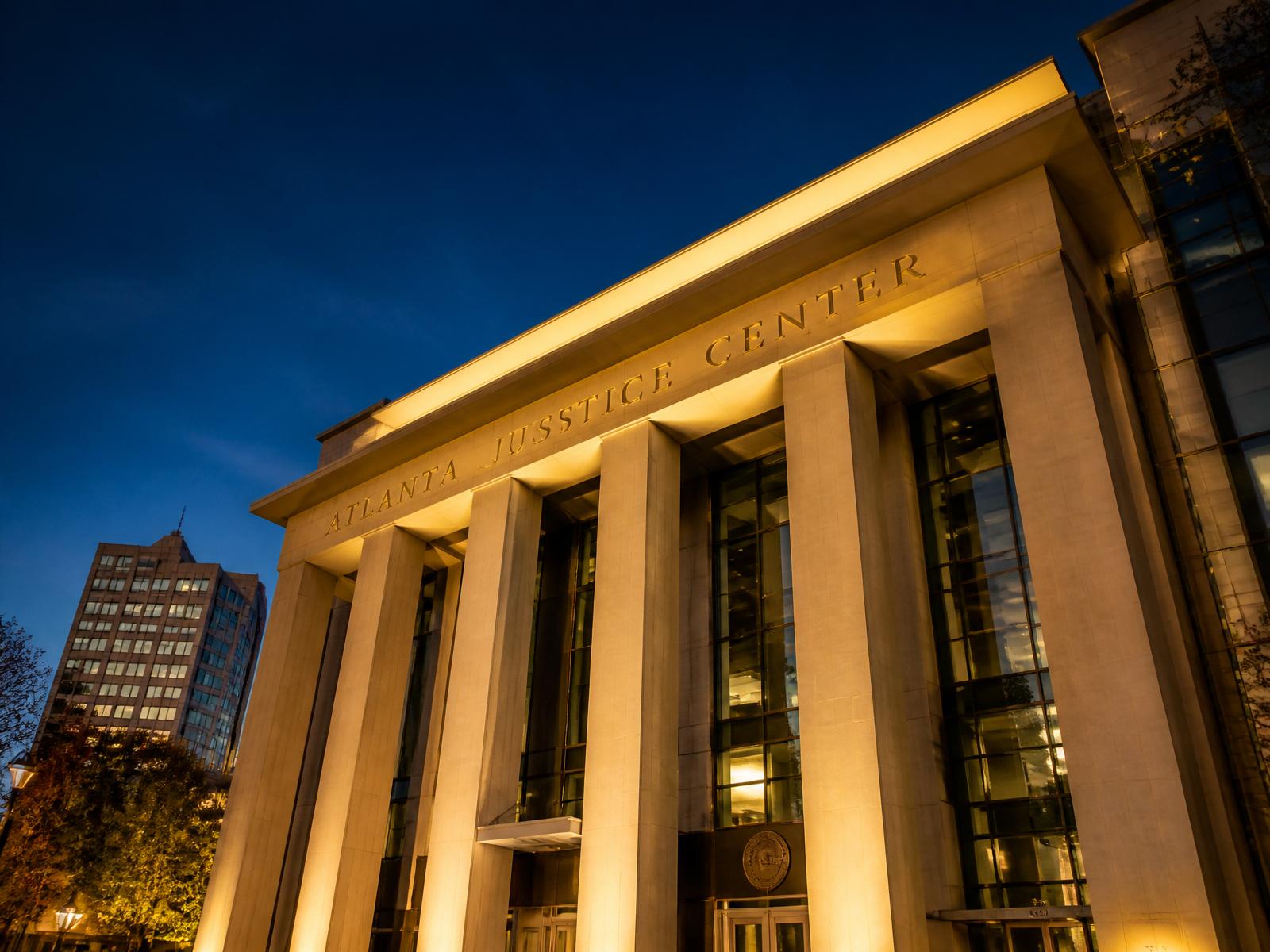 Metro Atlanta courthouse at golden hour